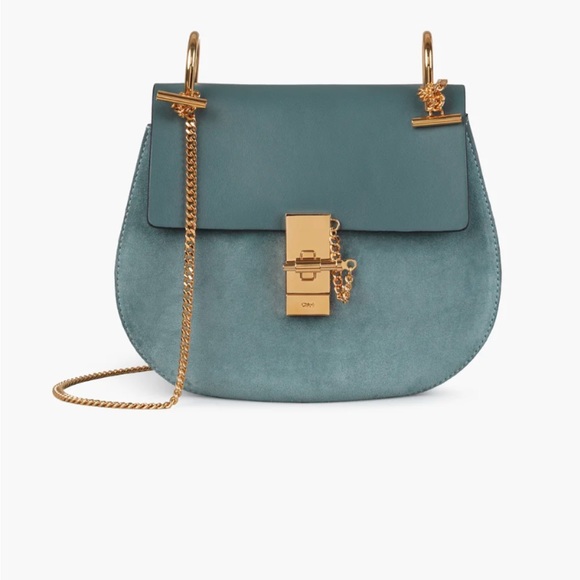 Chloe Mini Drew Bag in Cloudy Blue. - Picture 8 of 11